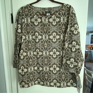 Lark Lane Top Women's Size 2X Multicolor Blouse